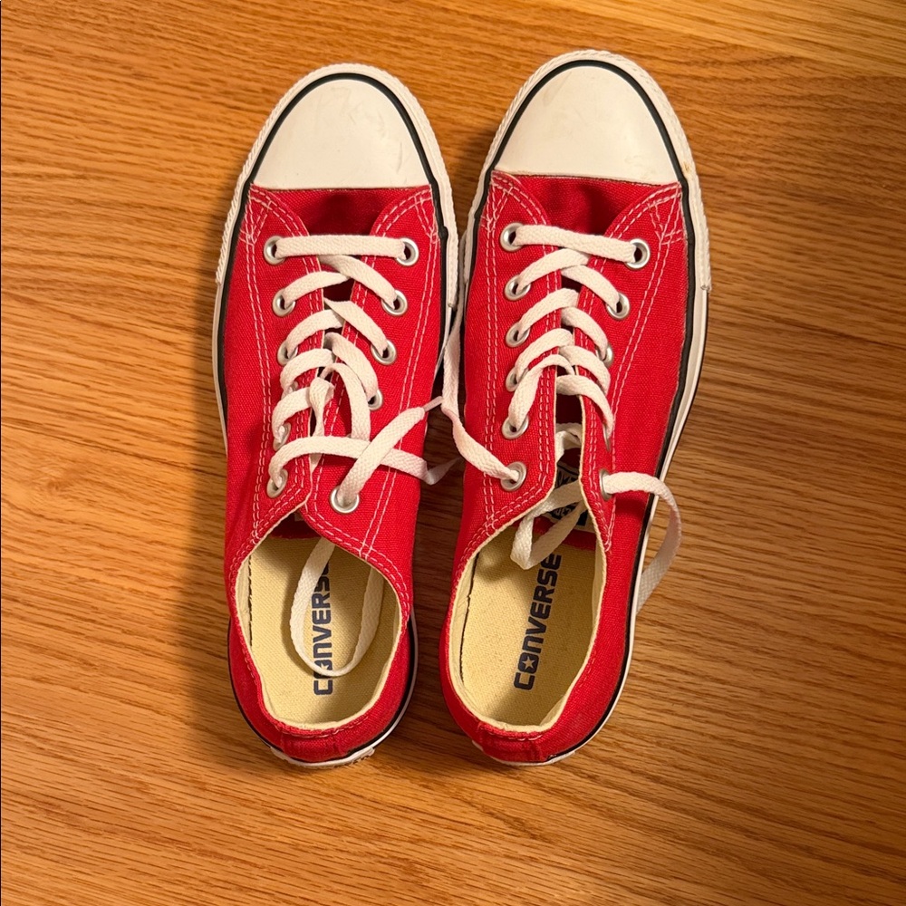 Converse Kids Red Low Top Canvas Sneakers